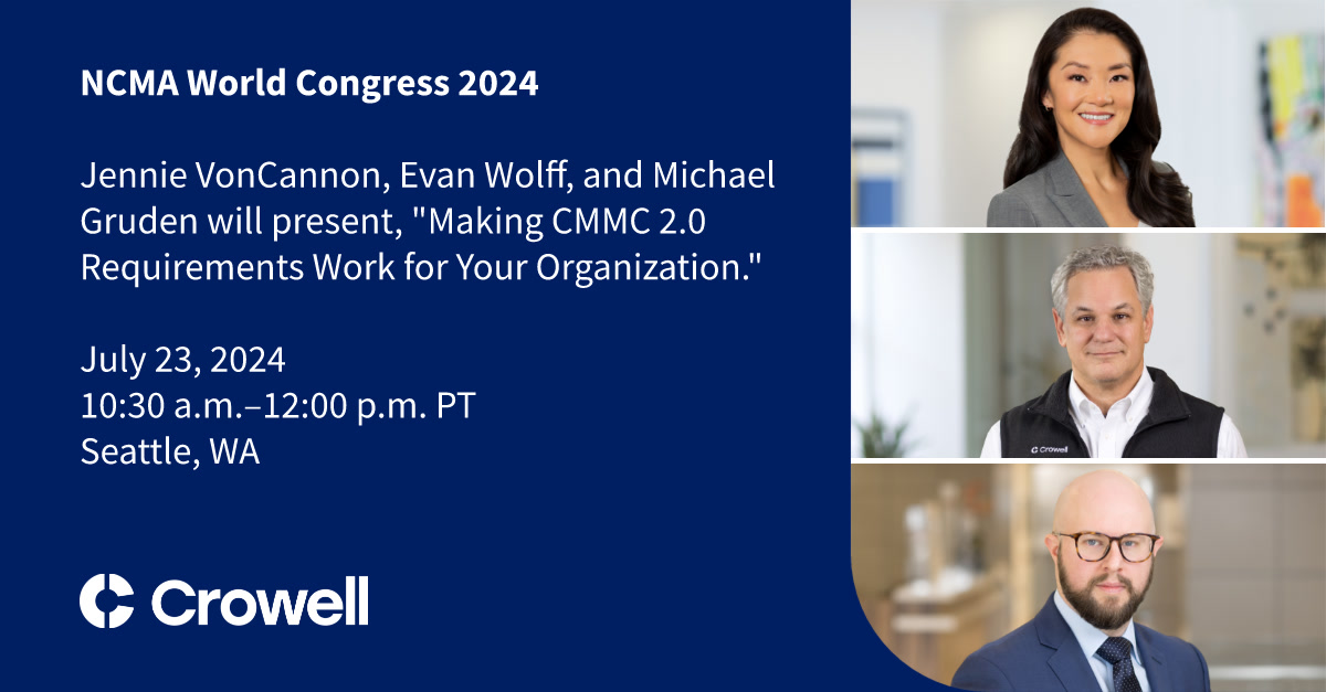 NCMA World Congress 2024 Crowell & Moring LLP